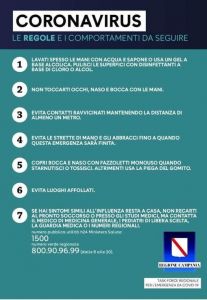 EMERGENZA SANITARIA COVID 19 - LE NUOVE NORME