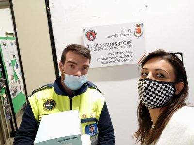Donate mascherine alla protezione civile cavese.