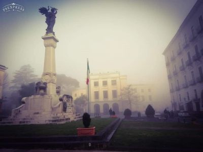 Fitta nebbia anche a Cava de'Tirreni.