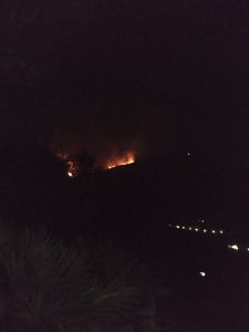 Incendio nel tardo pomeriggio di oggi a Monte Caruso.