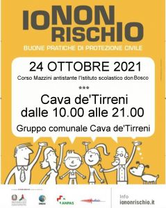 Il 24 ottobre volontari nelle principali piazze italiane, anche a Cava de'Tirreni torna Io non rischio - Buone partiche di Protezione Civile